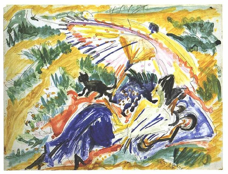 Ernst Ludwig Kirchner Sun bath oil painting image